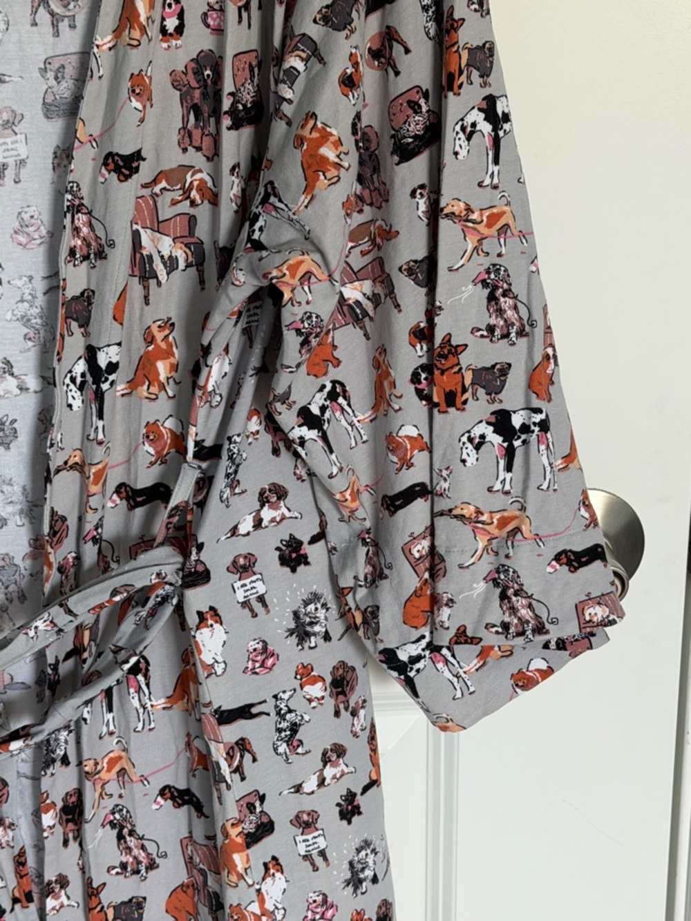 Vera Bradley Gray Dog Show Knit Robe Size S/M 54510 - Picture 5 of 13
